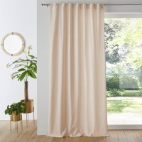 Штора Из велюра с отделкой потайными патами Velvet 350 x 135 см белый LA REDOUTE INTERIEURS  фото, kupilegko.ru